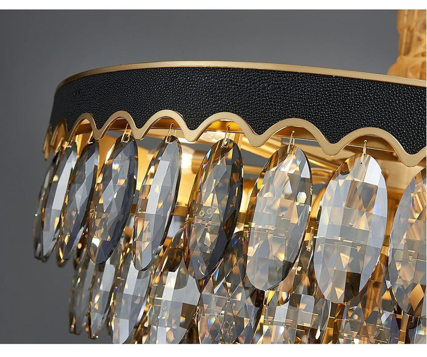 MIRODEMI® Black crystal ceiling chandelier for living room, dining room, kitchen island