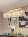 MIRODEMI® Gold rectangle crystal chandelier for dining room, kitchen island 31.5'' / Warm Light