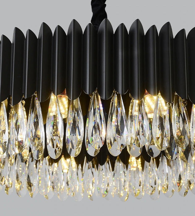 MIRODEMI® Black hanging crystal chandelier for living room, dining room, bedroom