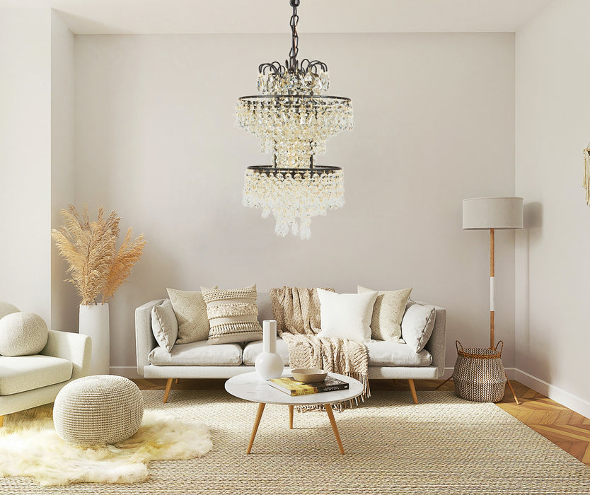 Monarch Collection Tier Crystal Pendant Chandelier
