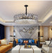 MIRODEMI® Modern drum black crystal ceiling chandelier for living room, dining room, bedroom 39.4'' / Warm Light / Dimmable