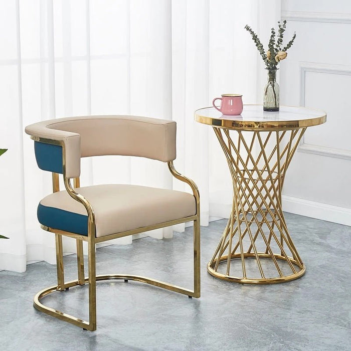 Modern Minimalist Back Chair For Dining Room Beige+Blue