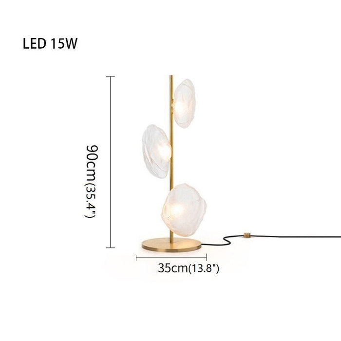 MIRODEMI® Artistic Cloud Glass LED Floor and Table Lamp Warm light / Clear-Gold / 3 Lights - H35.4"