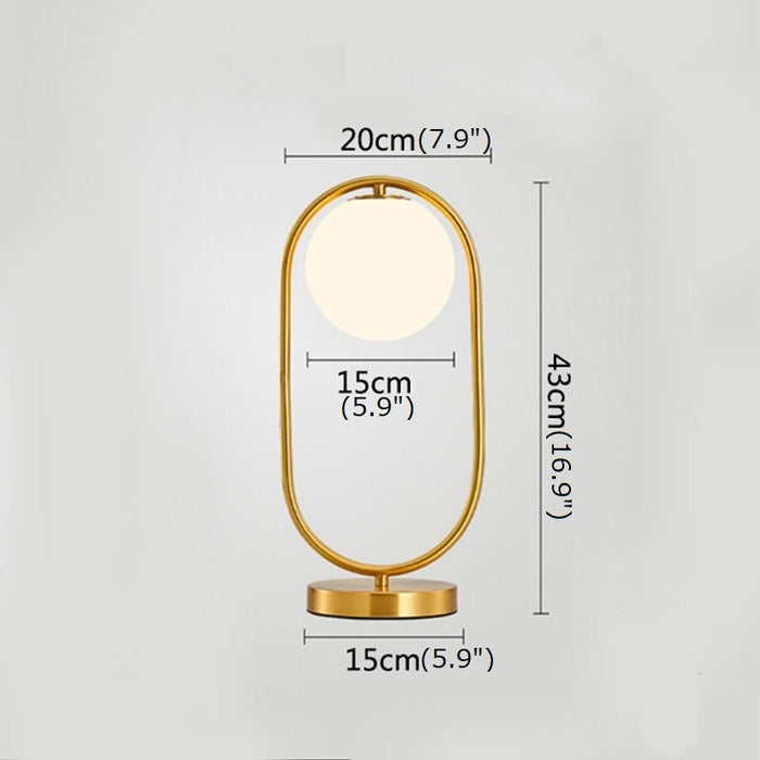 MIRODEMI® Modern Brass Glass Round Ring LED Bedside Reading Table Lamp Warm light / A - Dia7.9*H16.9"