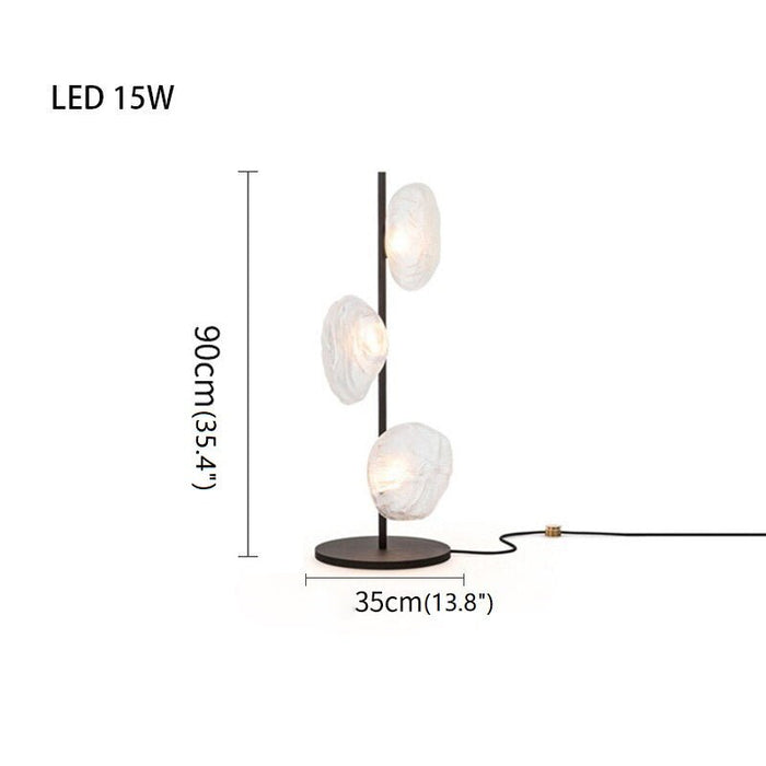 MIRODEMI® Artistic Cloud Glass LED Floor and Table Lamp Warm light / Clear-Black / 3 Lights - H35.4"