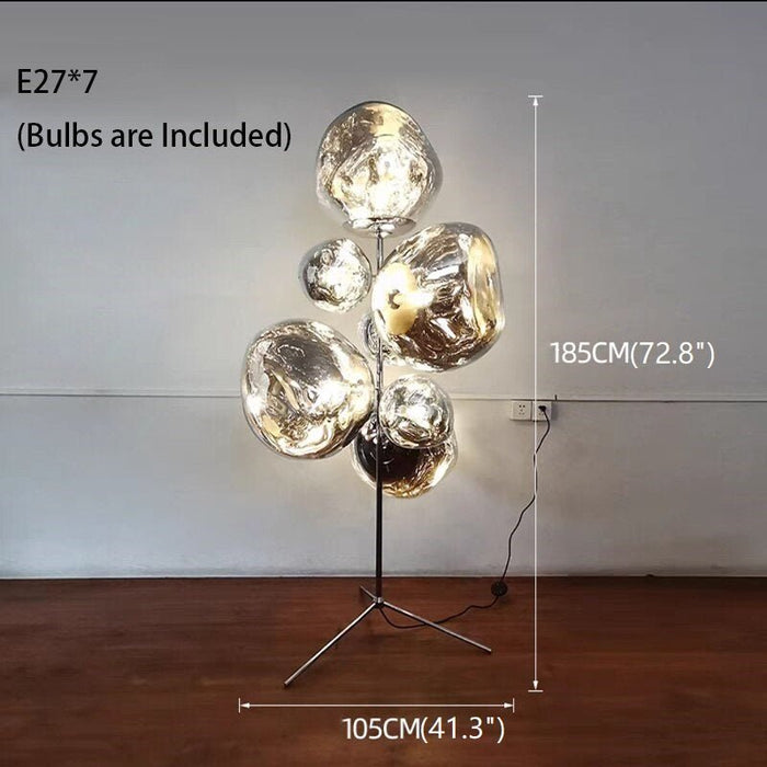 MIRODEMI® Lava Stone LED Lights Dimmable Home Decoration Floor Lamp Warm light, Non-dimmable / Silver / Dia41.3*H72.8"