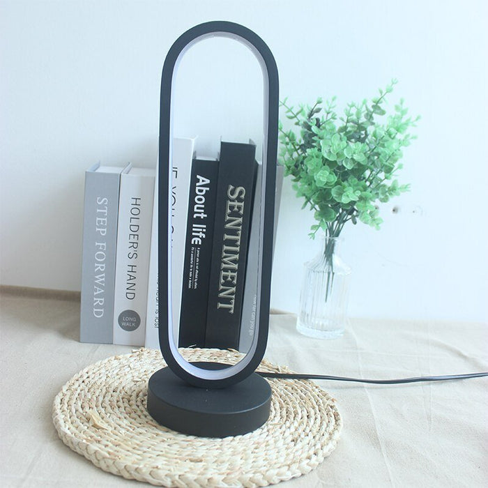 MIRODEMI® Aluminum Black Ring LED Reading Night Light Table Lamp Warm light, Non-dimmable / Rectangular
