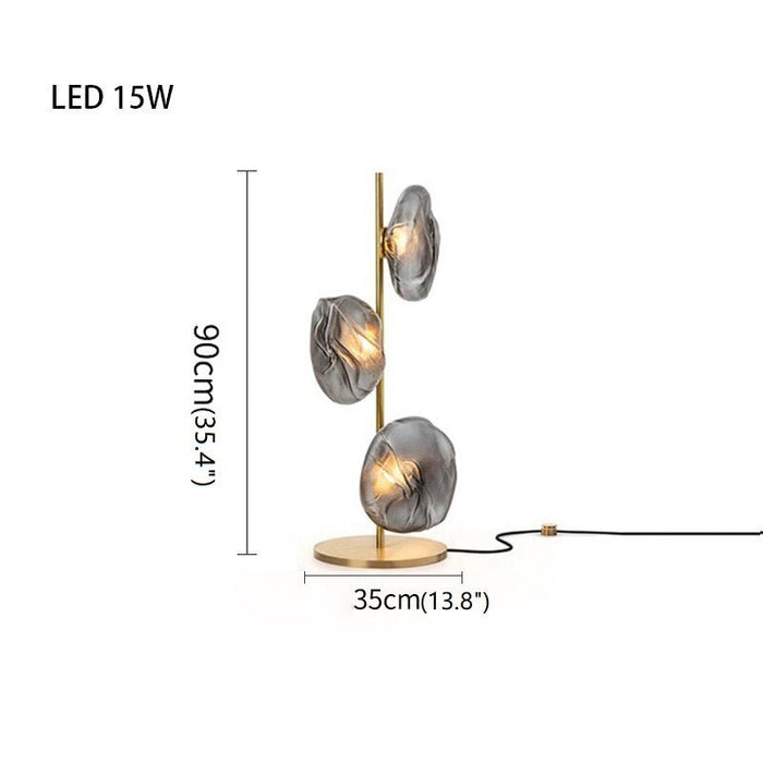 MIRODEMI® Artistic Cloud Glass LED Floor and Table Lamp Warm light / Gray-Gold / 3 Lights - H35.4"