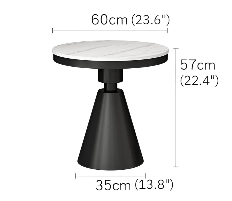 Gold/White/Black Round Small Modern Coffee Table For Living Room Black + White / D23.6*H22.4"