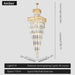 MIRODEMI® High-end Villa Staircase Square Crystal Chandelier for Living Room, Stairwell White light / Amber / L31.5*H118.1"