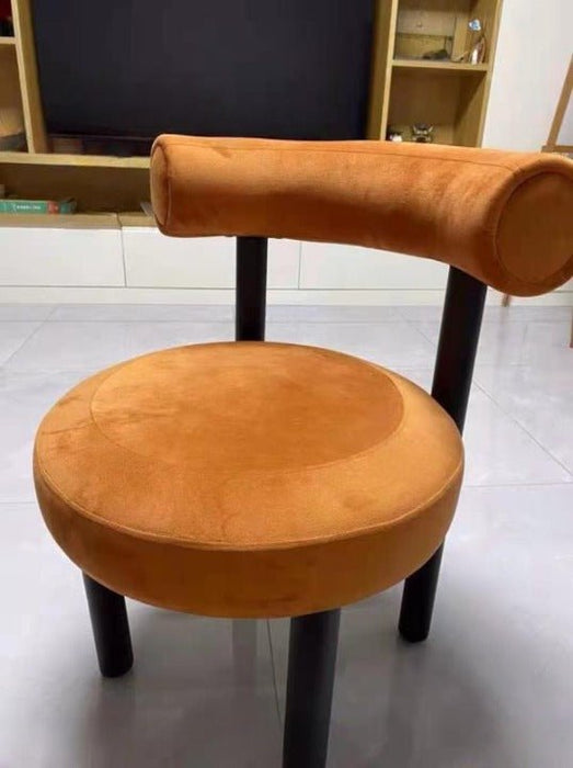 Modern Minimalist Fabric Dining Creative Chair Orange