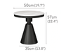 Gold/White/Black Round Small Modern Coffee Table For Living Room Black + White / D19.7*H22.4"