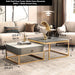 Gold/Black Nordic Coffee Table For Living Room Gold Shelf White + Matte Armani Gray