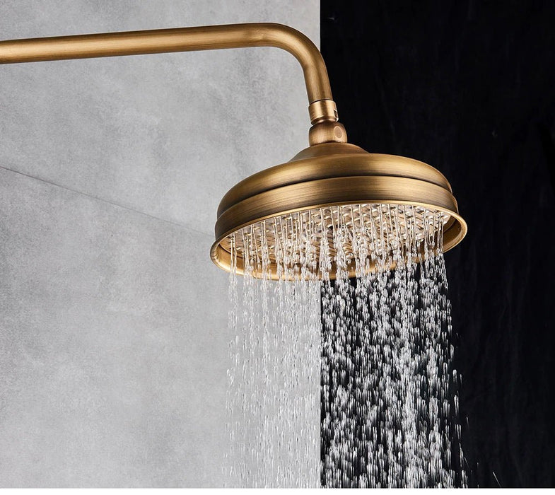 MIRODEMI® Bronze Rainfall Shower Mixer Faucet Wall Mounted System With Handshower