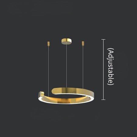 MIRODEMI® "C" Type gold led chandelier for living room, dining room, bedroom, office 11.8'' / Warm Light