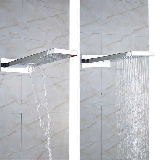 MIRODEMI® Chrome/Black/Gold Rain Waterfall Shower Head With 3-ways Control
